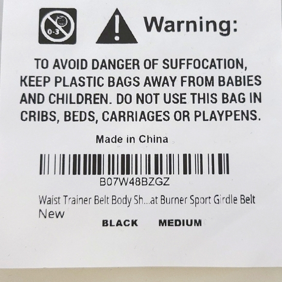 NWT Med Black Sports Waist Trainer, Burner, Shaper Body Belt - Picture 15 of 16